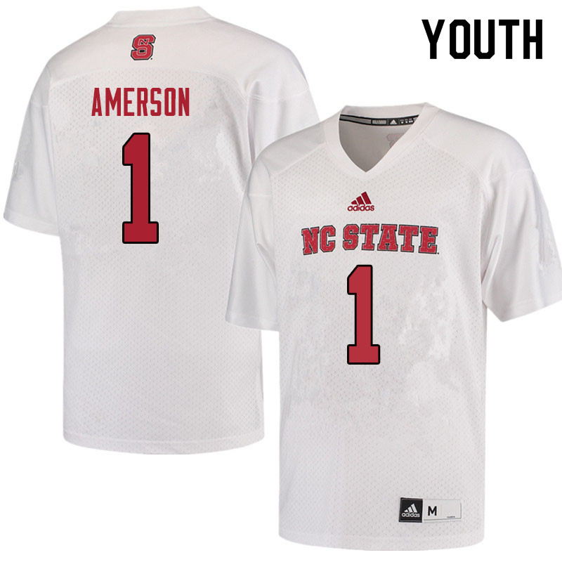 Youth #1 David Amerson NC State Wolfpack College Football Jerseys Sale-Red - Click Image to Close